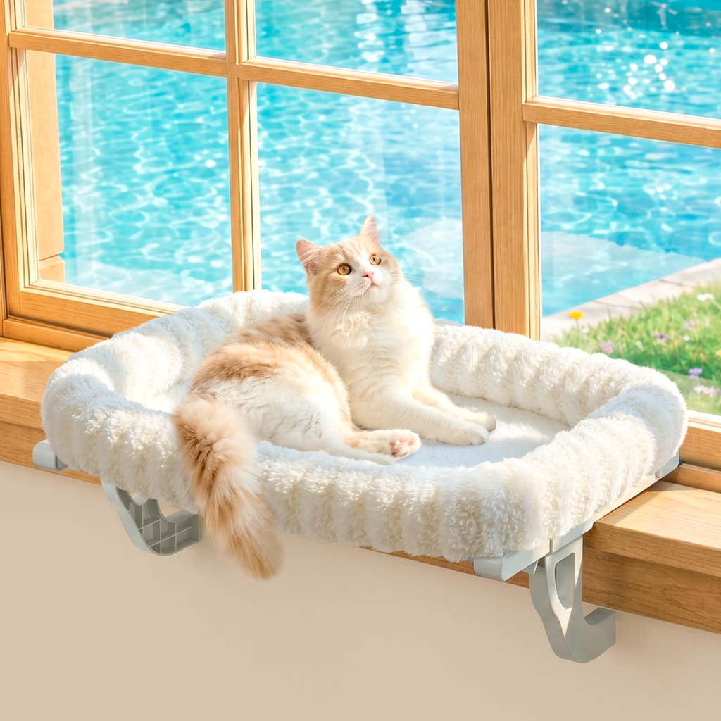 Zakkart Mellow All-Around Cat Hammock for Windowsill, Dual-Mount