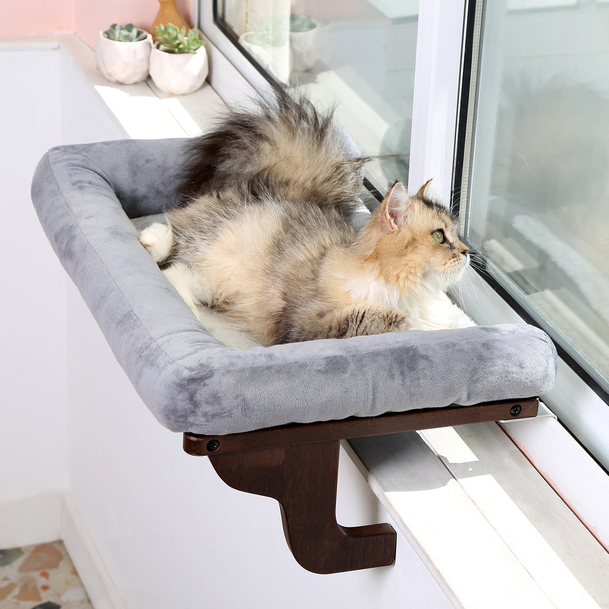 Zakkart Cat Perch for Windowsill with Bolsters