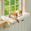 Zakkart Mellow Cat Perch for Windowsill with Hardwood Frame