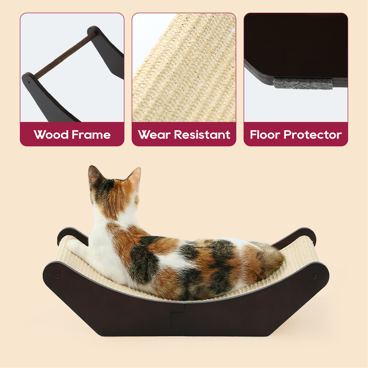 Zakkart Sisal 2-in-1 Cat Scratcher & Lounging Bed