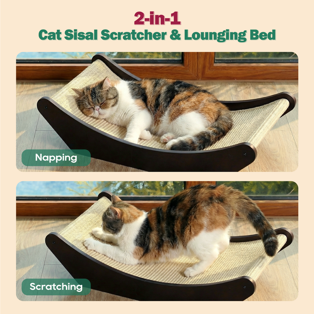 Zakkart Sisal 2-in-1 Cat Scratcher & Lounging Bed