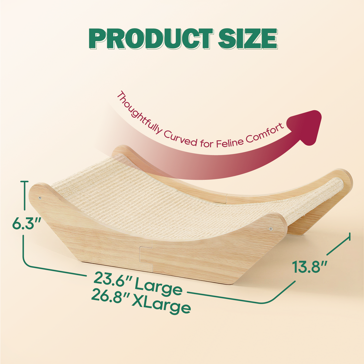 Zakkart Sisal 2-in-1 Cat Scratcher & Lounging Bed