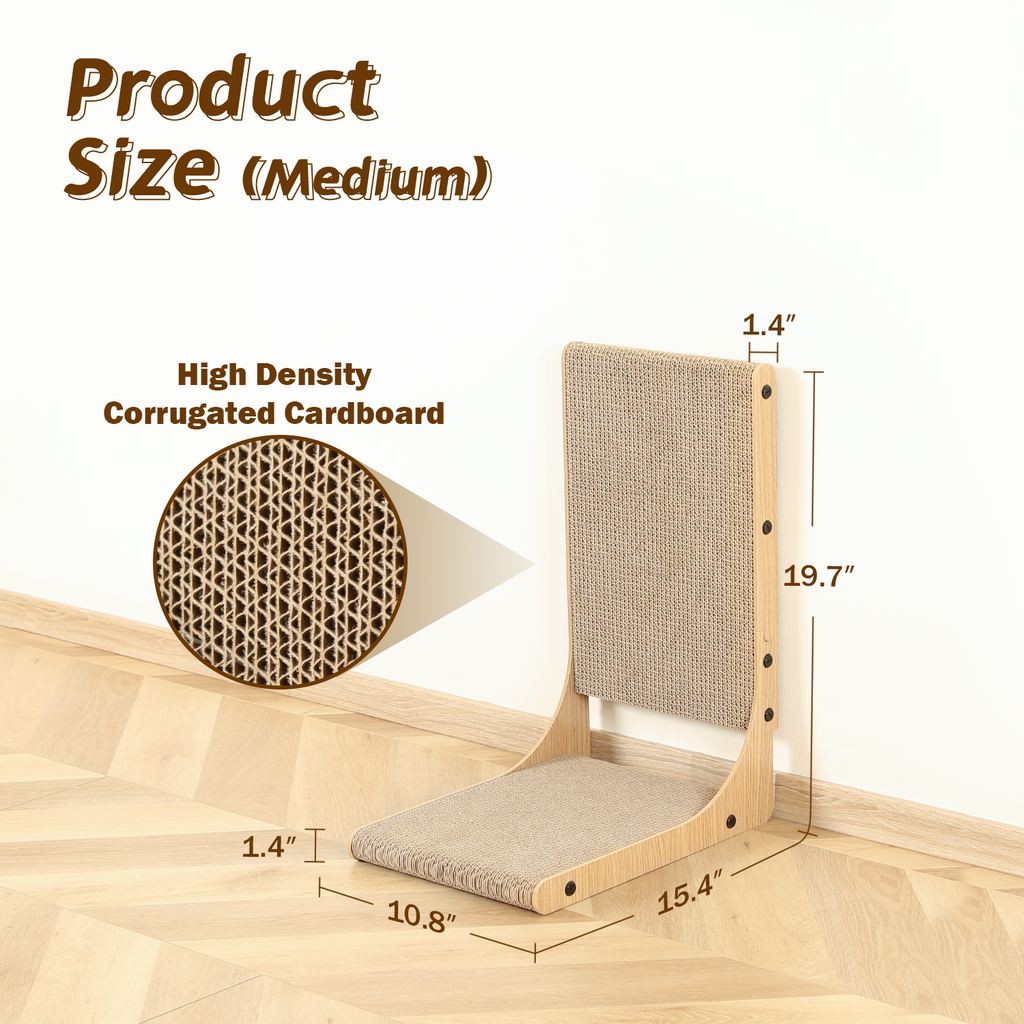 Zakkart 2-Pack L-Shaped Cat Scratching Board, Cardboard