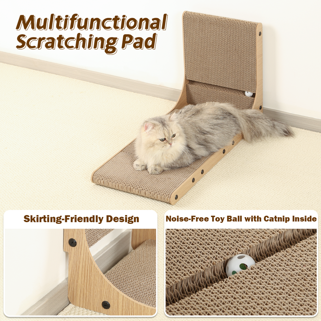 Zakkart 2-Pack L-Shaped Cat Scratching Board, Cardboard