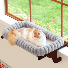 Load image into Gallery viewer, SnugCloud™ Cat Perch for Window Sill with 4-Sided Bolster
