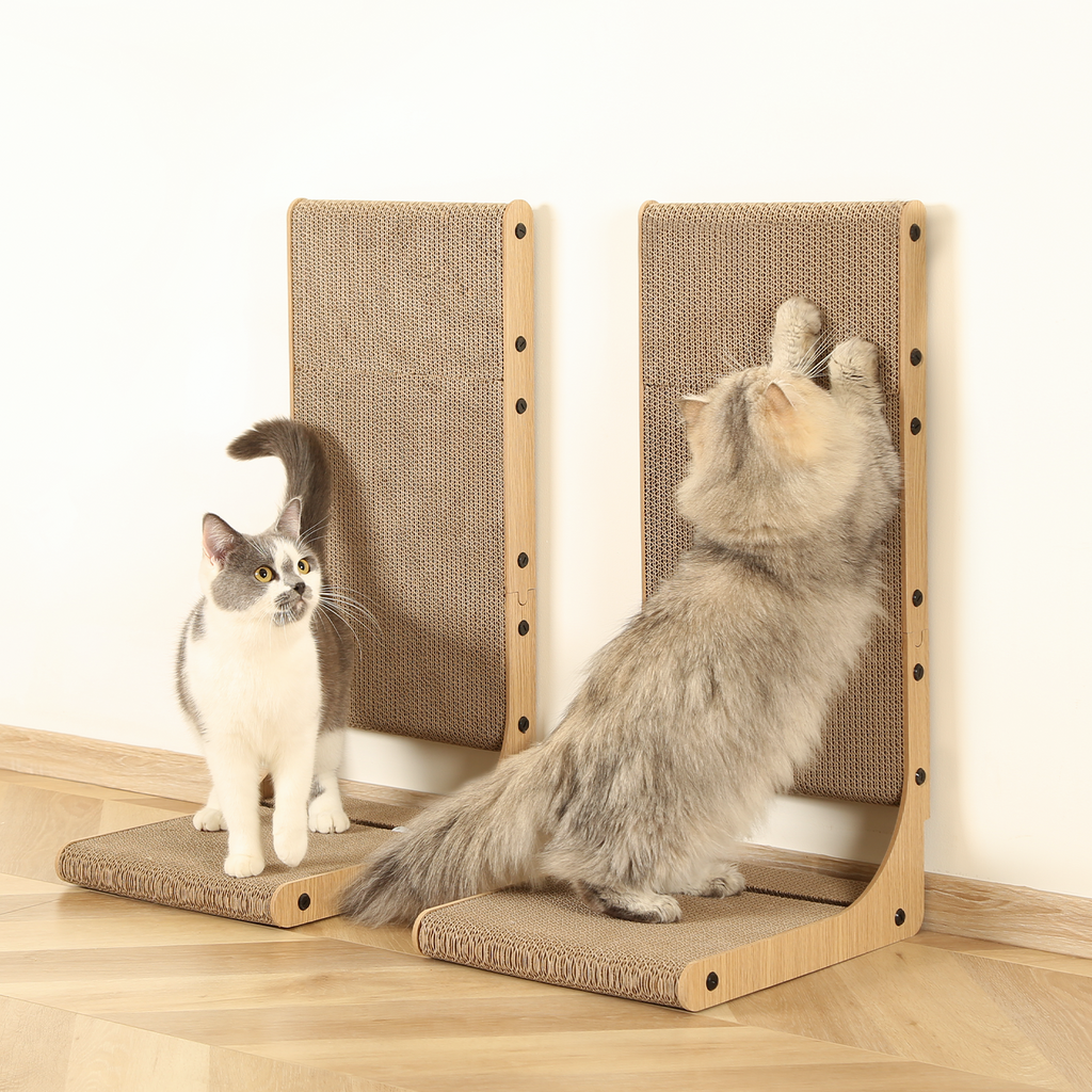 Zakkart 2-Pack L-Shaped Cat Scratching Board, Cardboard