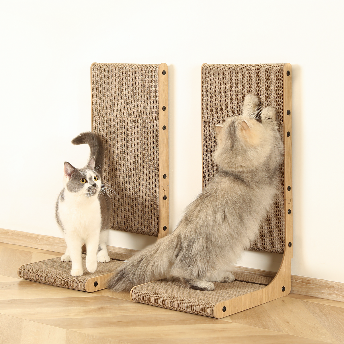 Zakkart 2-Pack L-Shaped Cat Scratching Board, Cardboard