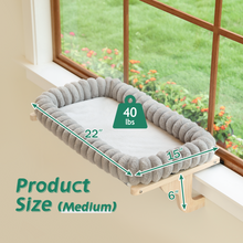 Load image into Gallery viewer, SnugCloud™ Cat Perch for Window Sill with 4-Sided Bolster
