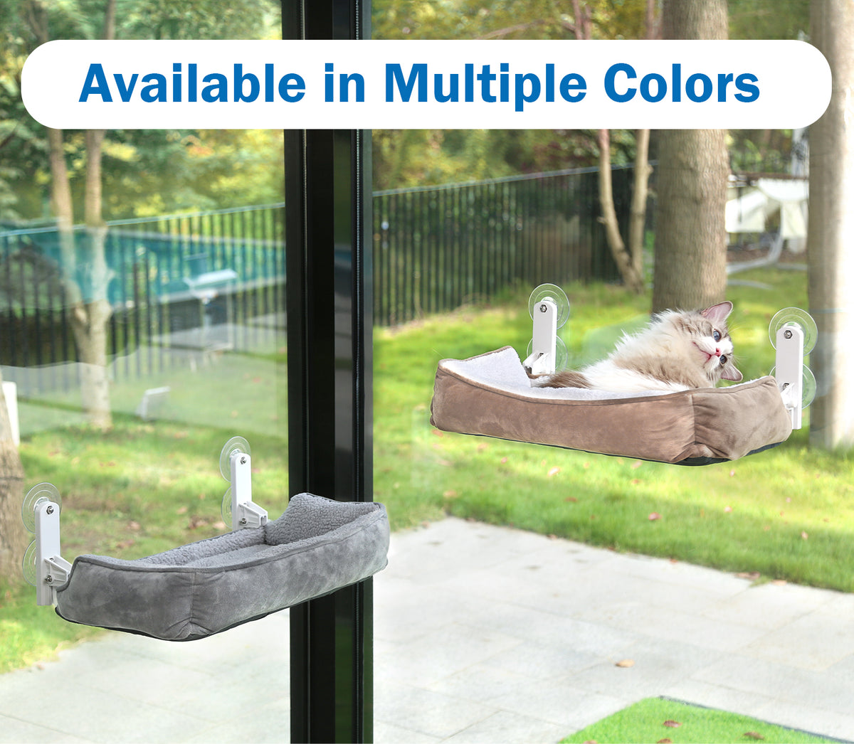 Zakkart Foldable Cat Hammock for Window with Bolster