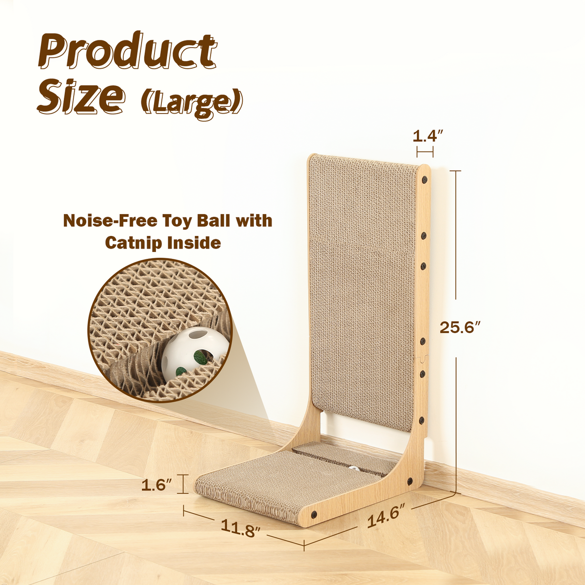 Zakkart 2-Pack L-Shaped Cat Scratching Board, Cardboard