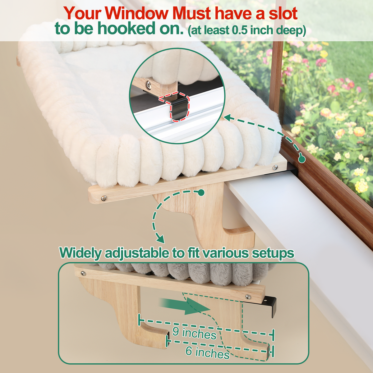 Zakkart SnugCloud Cat Perch for Windowsill