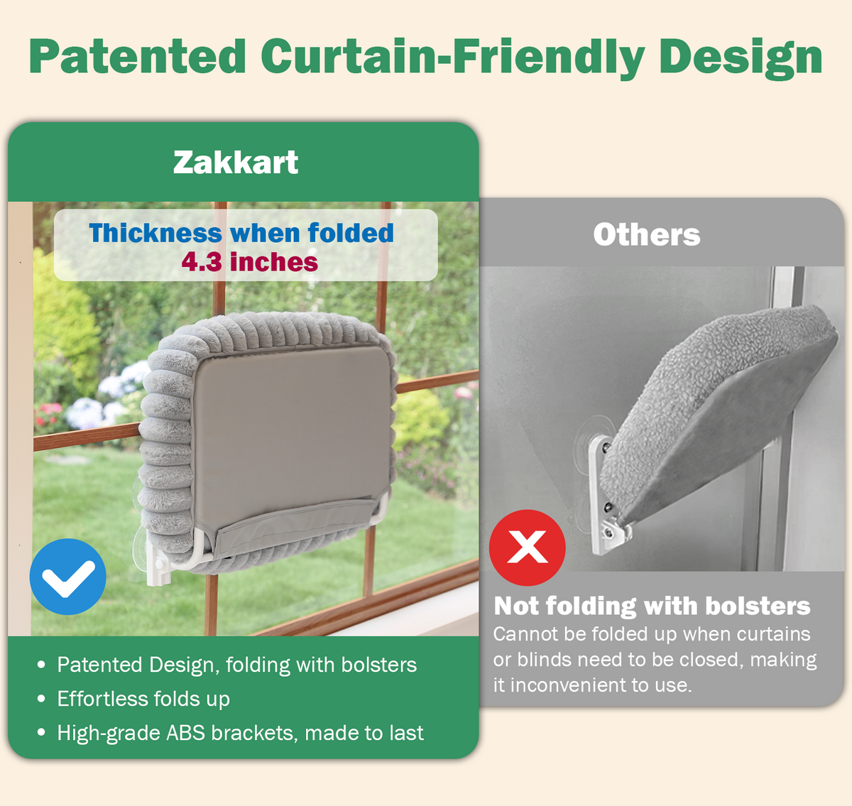 Zakkart SnugCloud Foldable Cat Window Perch
