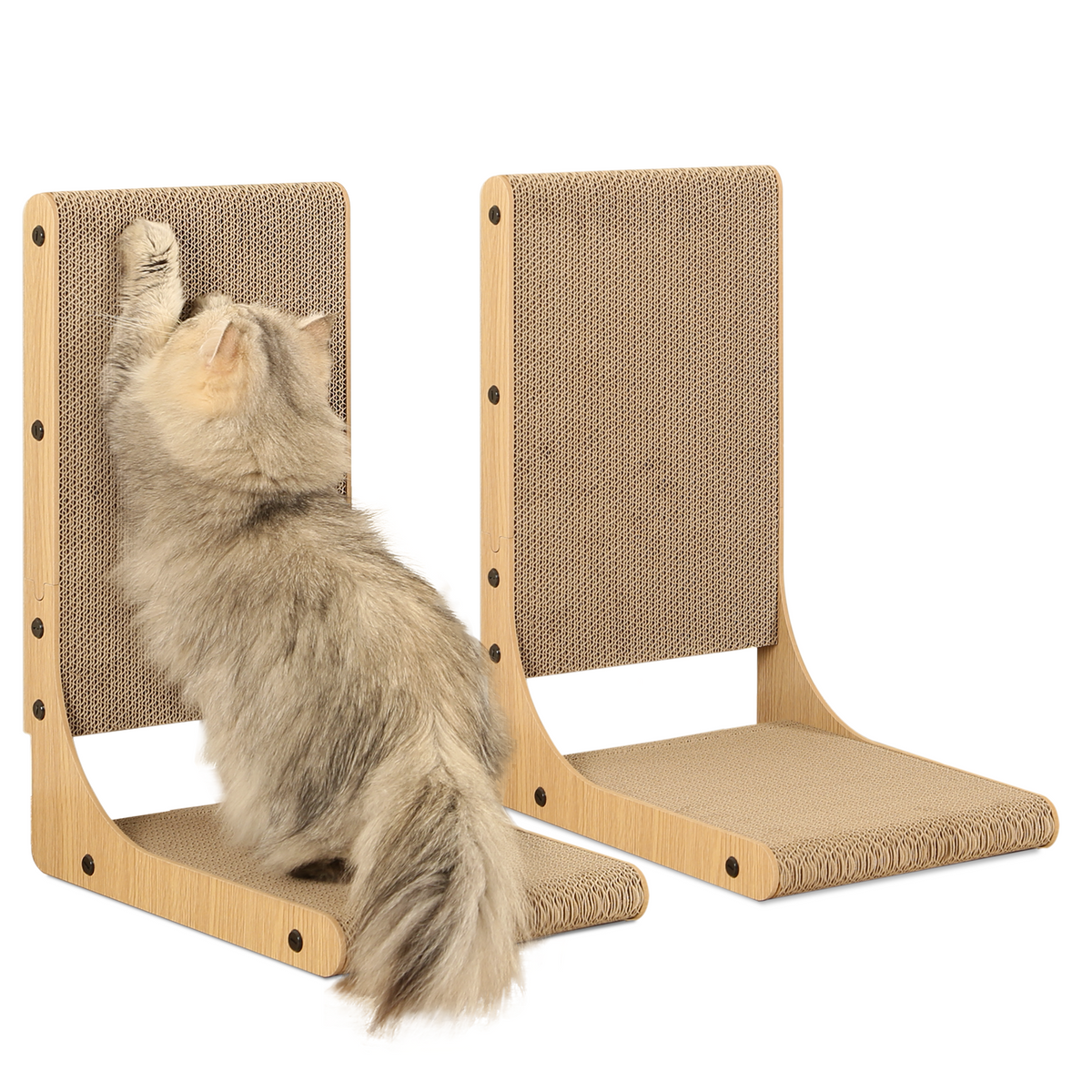 Zakkart 2-Pack L-Shaped Cat Scratching Board, Cardboard