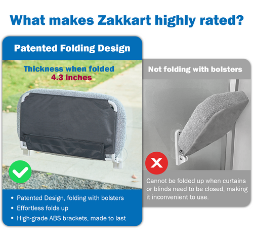 Zakkart Foldable Cat Hammock for Window
