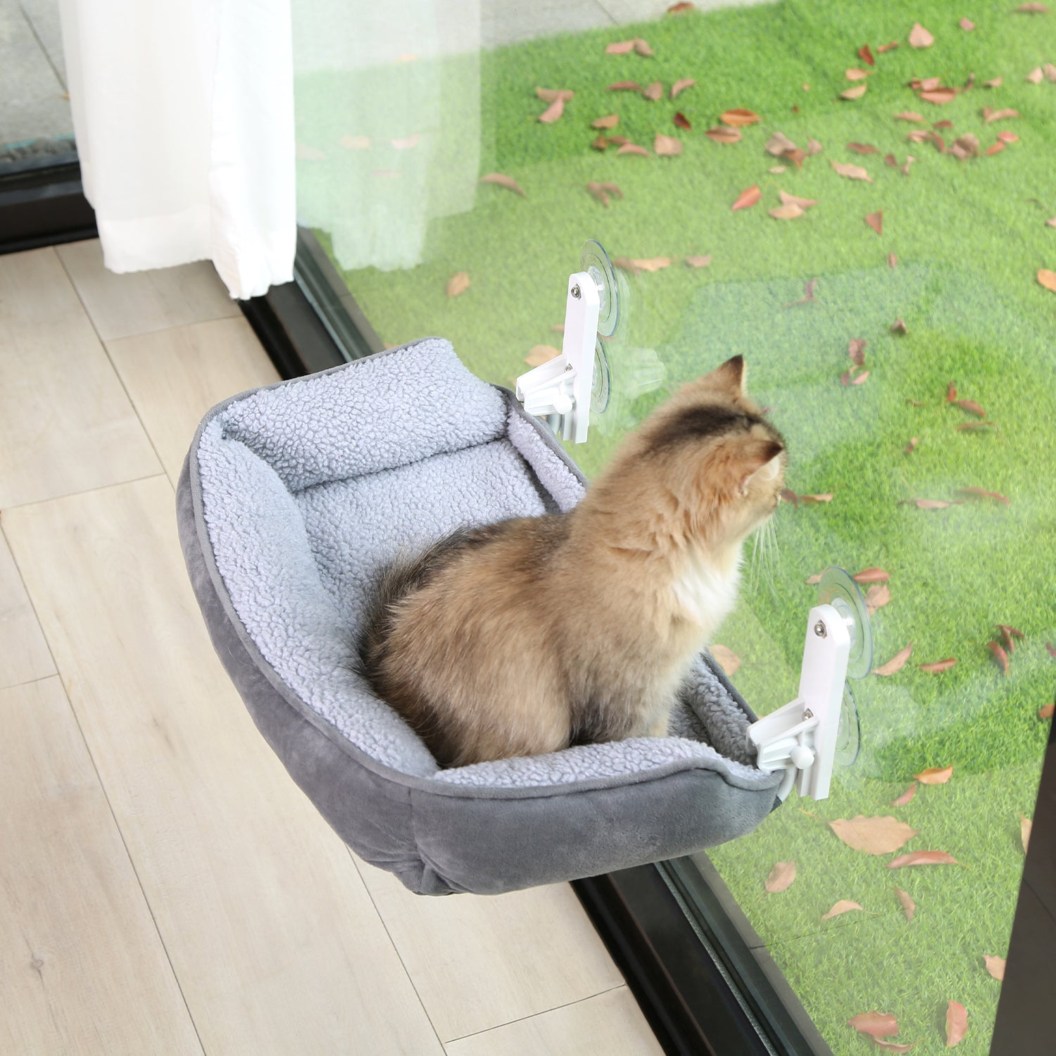 Zakkart Foldable Cat Hammock for Window with Bolster