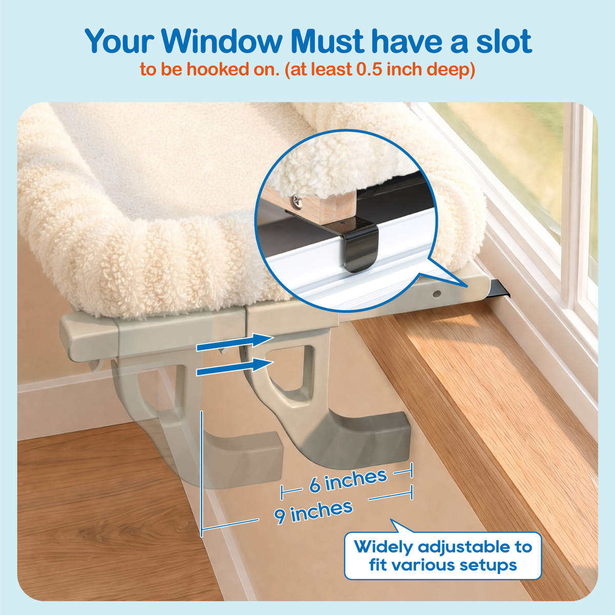 Zakkart Mellow All-Around Cat Hammock for Windowsill, Dual-Mount
