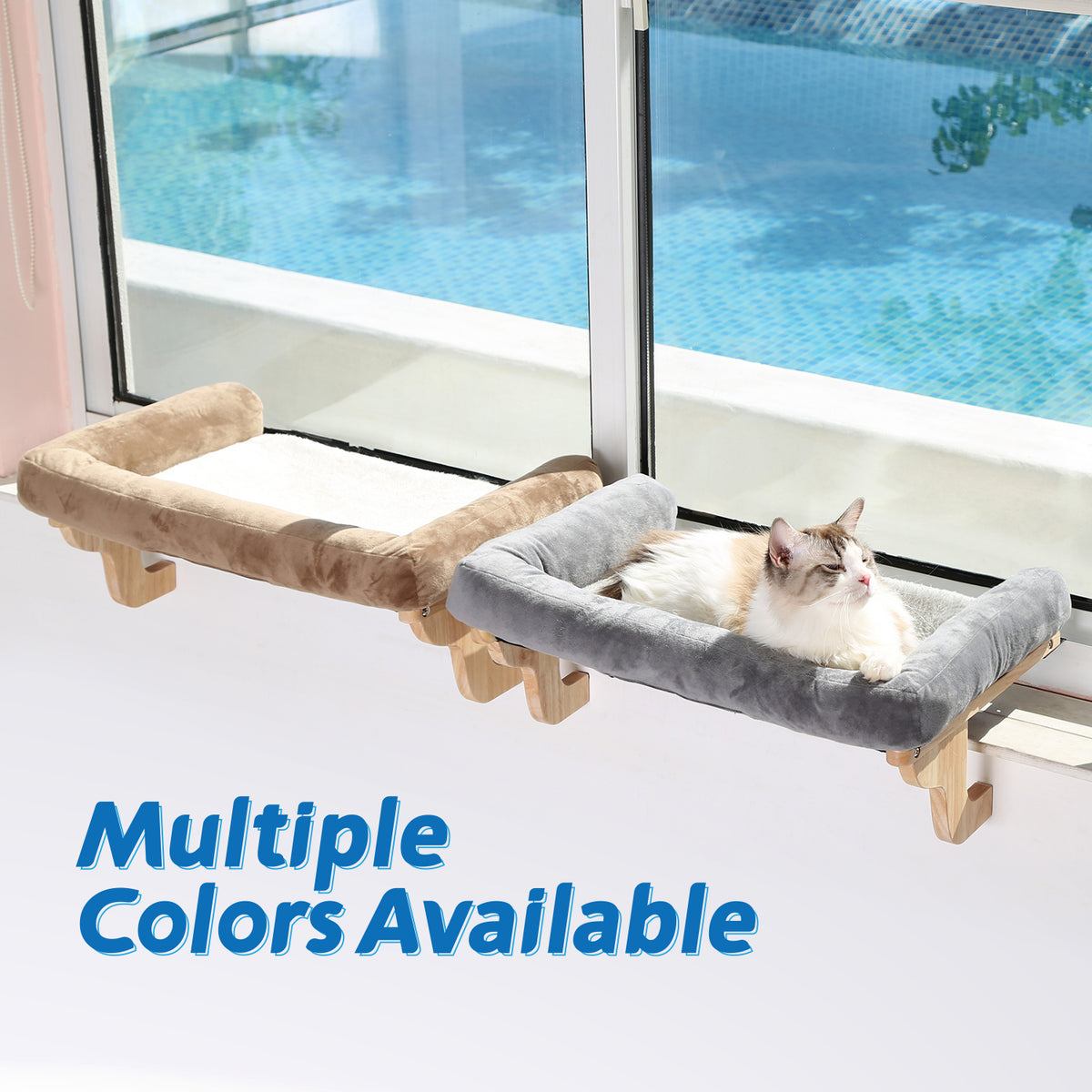 Zakkart Cat Perch for Windowsill with Bolsters