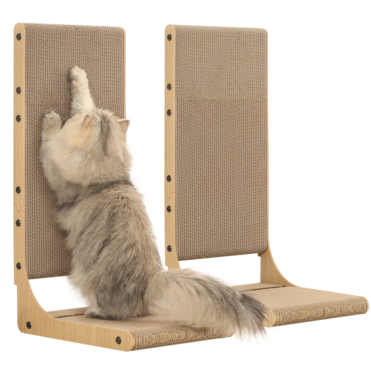 Zakkart 2-Pack L-Shaped Cat Scratching Board, Cardboard