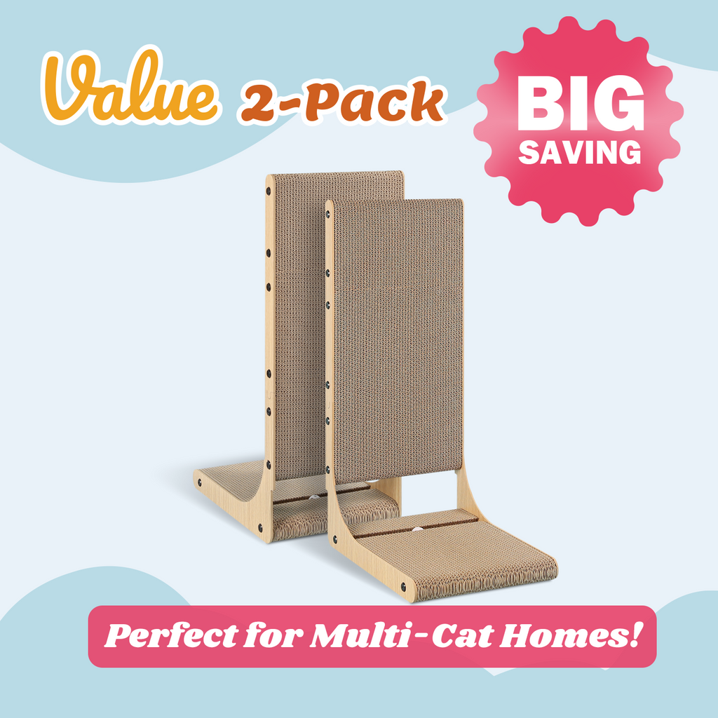 Zakkart 2-Pack L-Shaped Cat Scratching Board, Cardboard