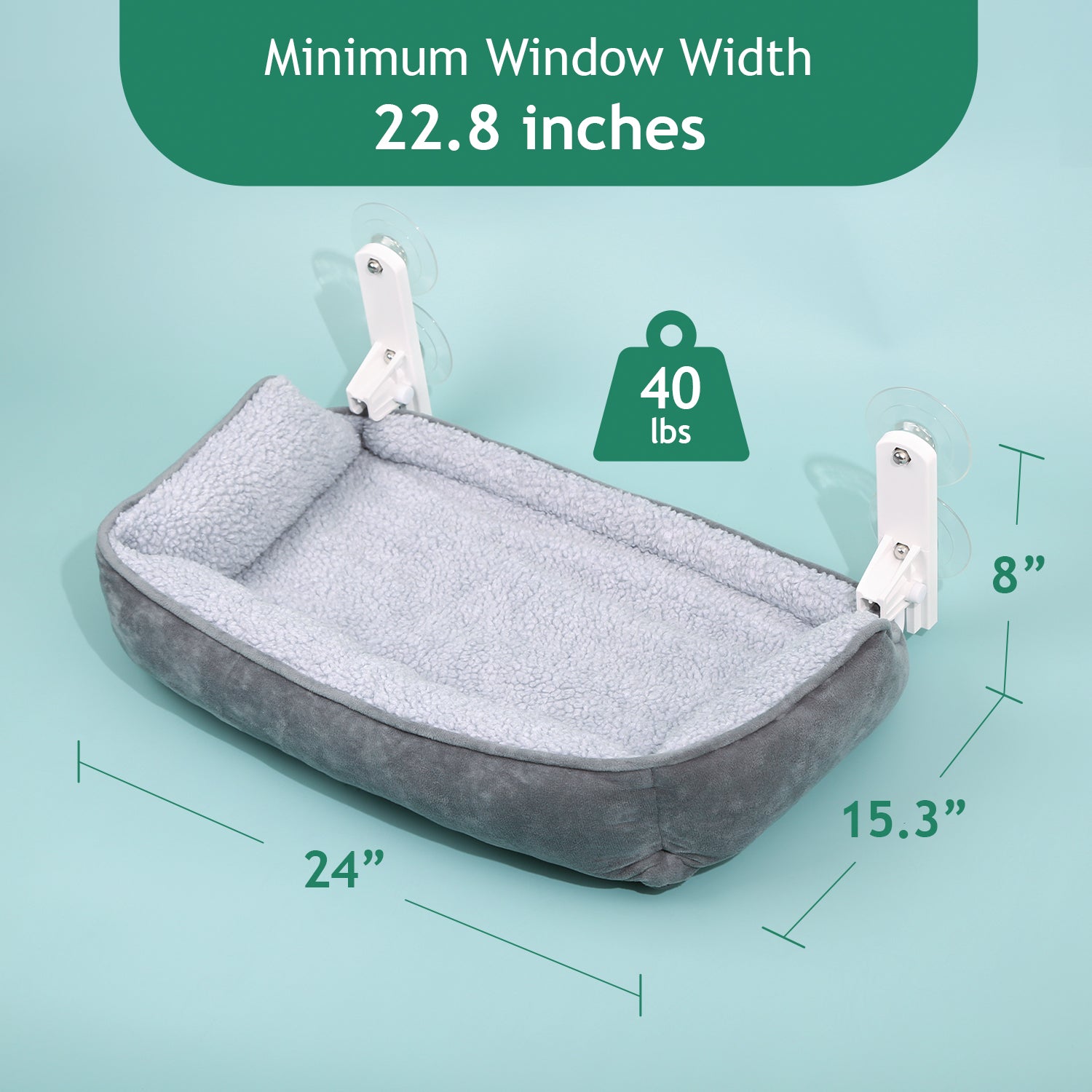 Zakkart Foldable Cat Hammock for Window with Bolster