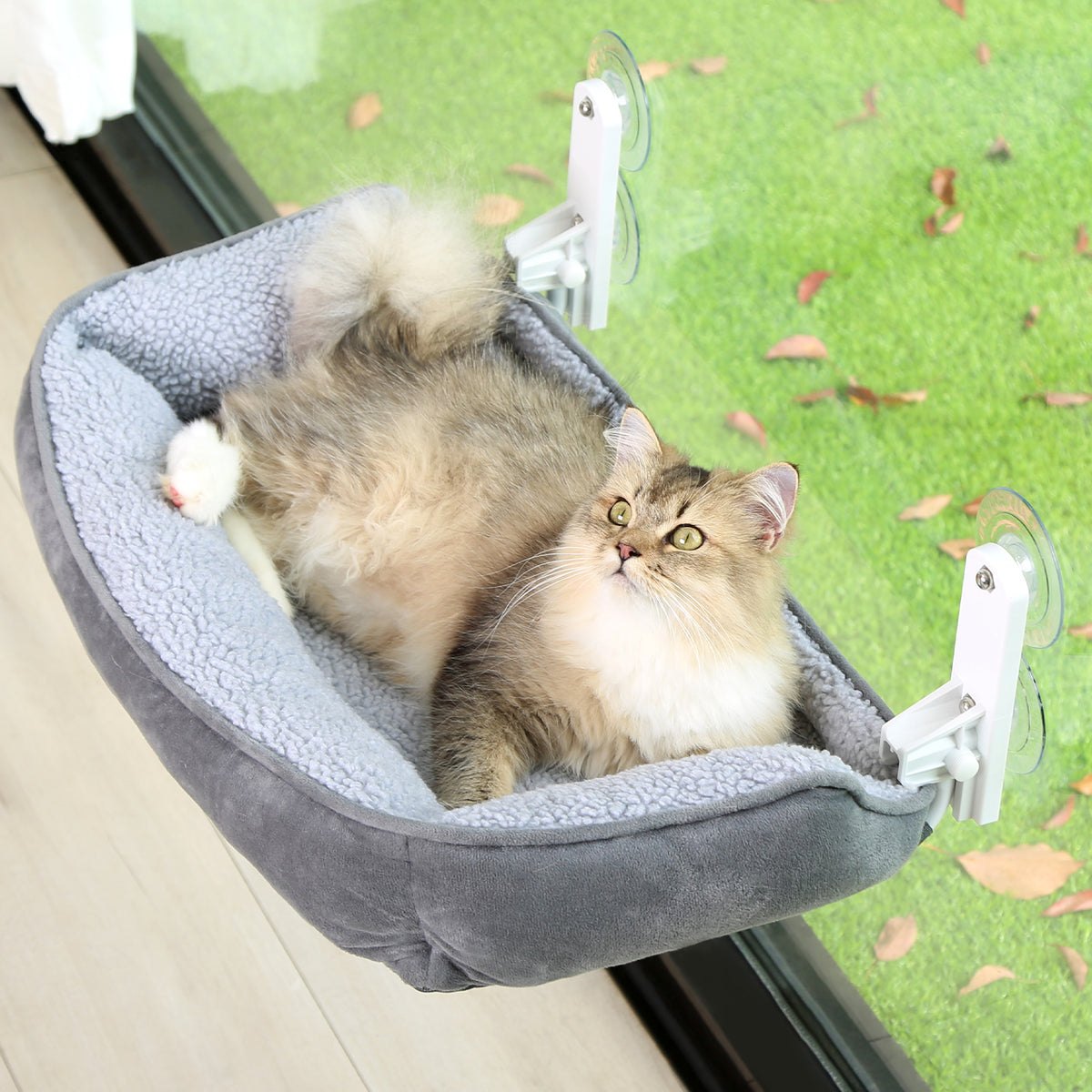 Zakkart Foldable Cat Hammock for Window with Bolster