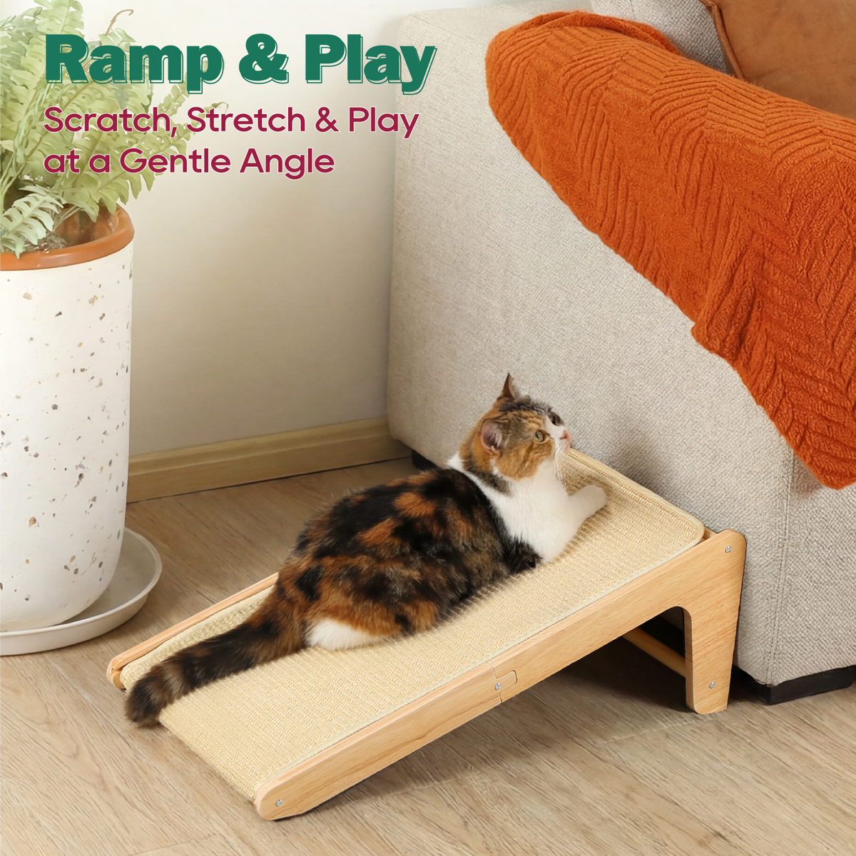 Zakkart Convertible L-Shaped Sisal Cat Scratcher