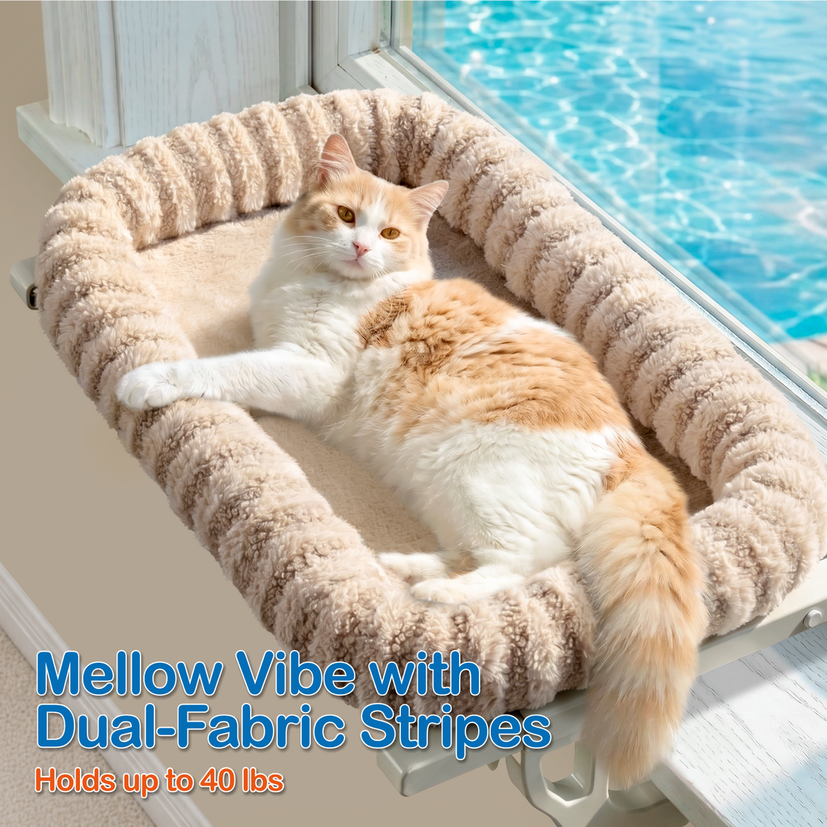 Zakkart Mellow All-Around Cat Hammock for Windowsill, Dual-Mount