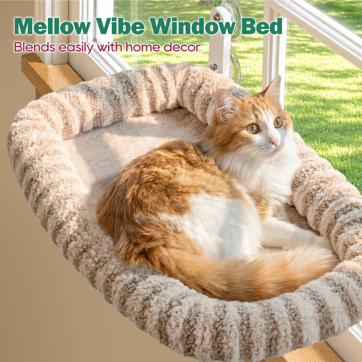 Zakkart Mellow Foldable Cat Window Perch, Upgraded Suction Cups