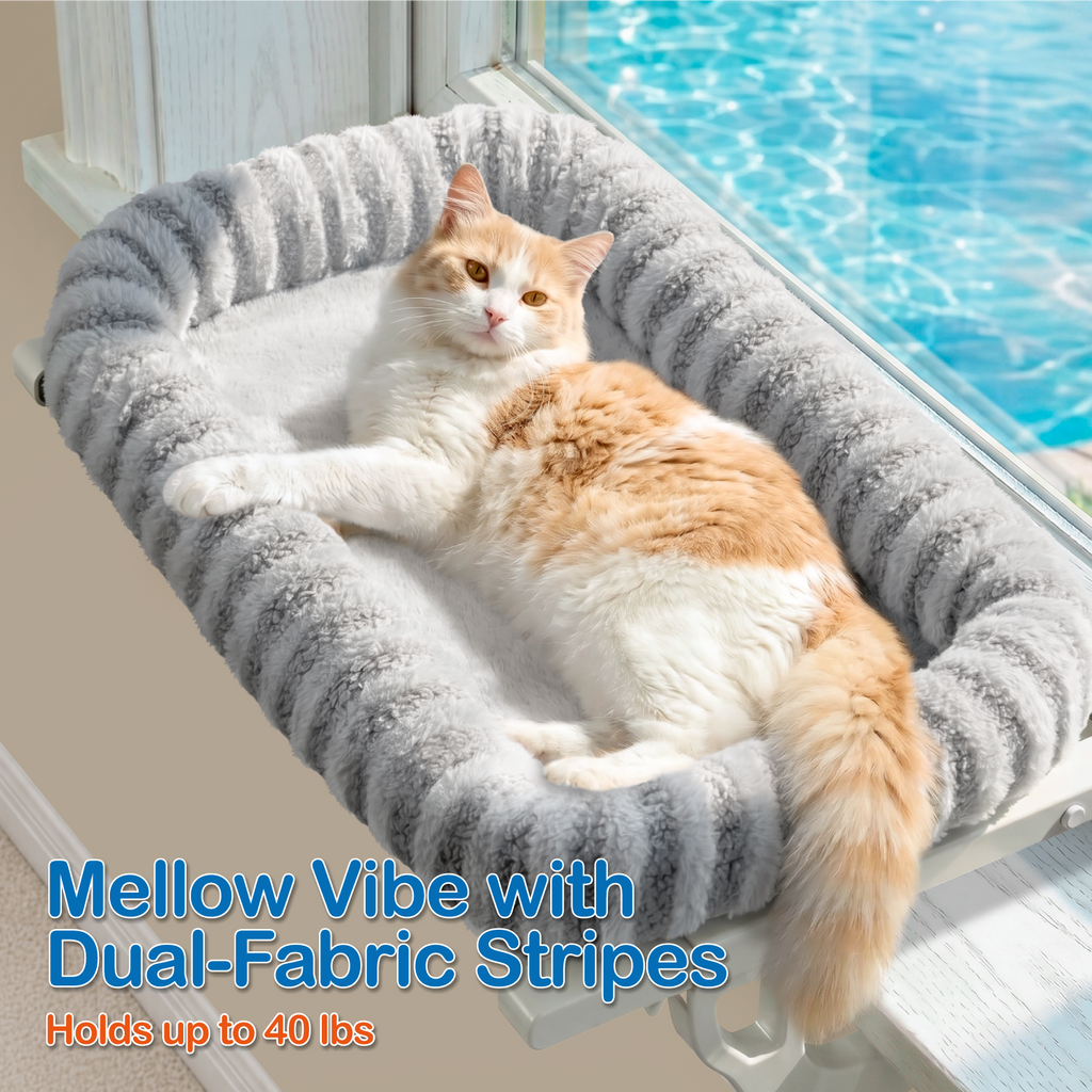 Zakkart Mellow All-Around Cat Hammock for Windowsill, Dual-Mount