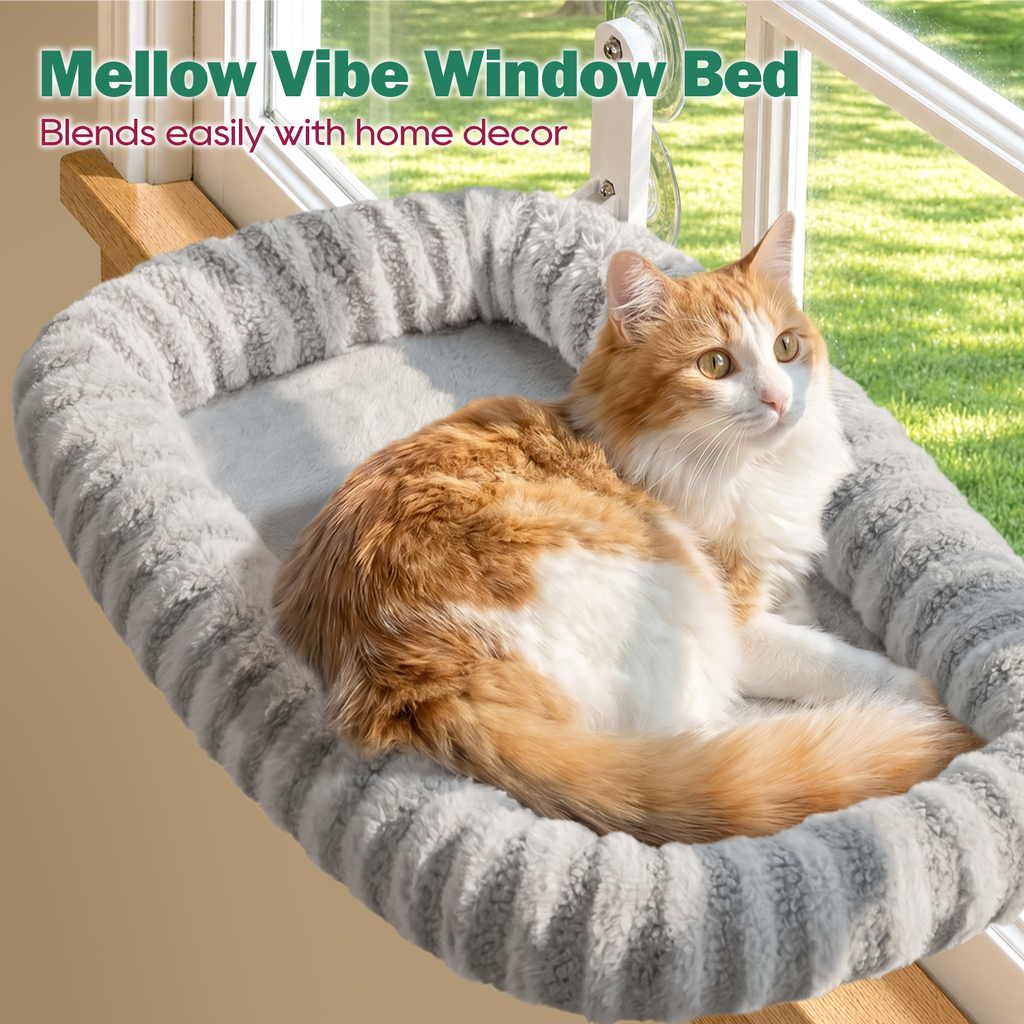 Zakkart Mellow Foldable Cat Window Perch, Upgraded Suction Cups