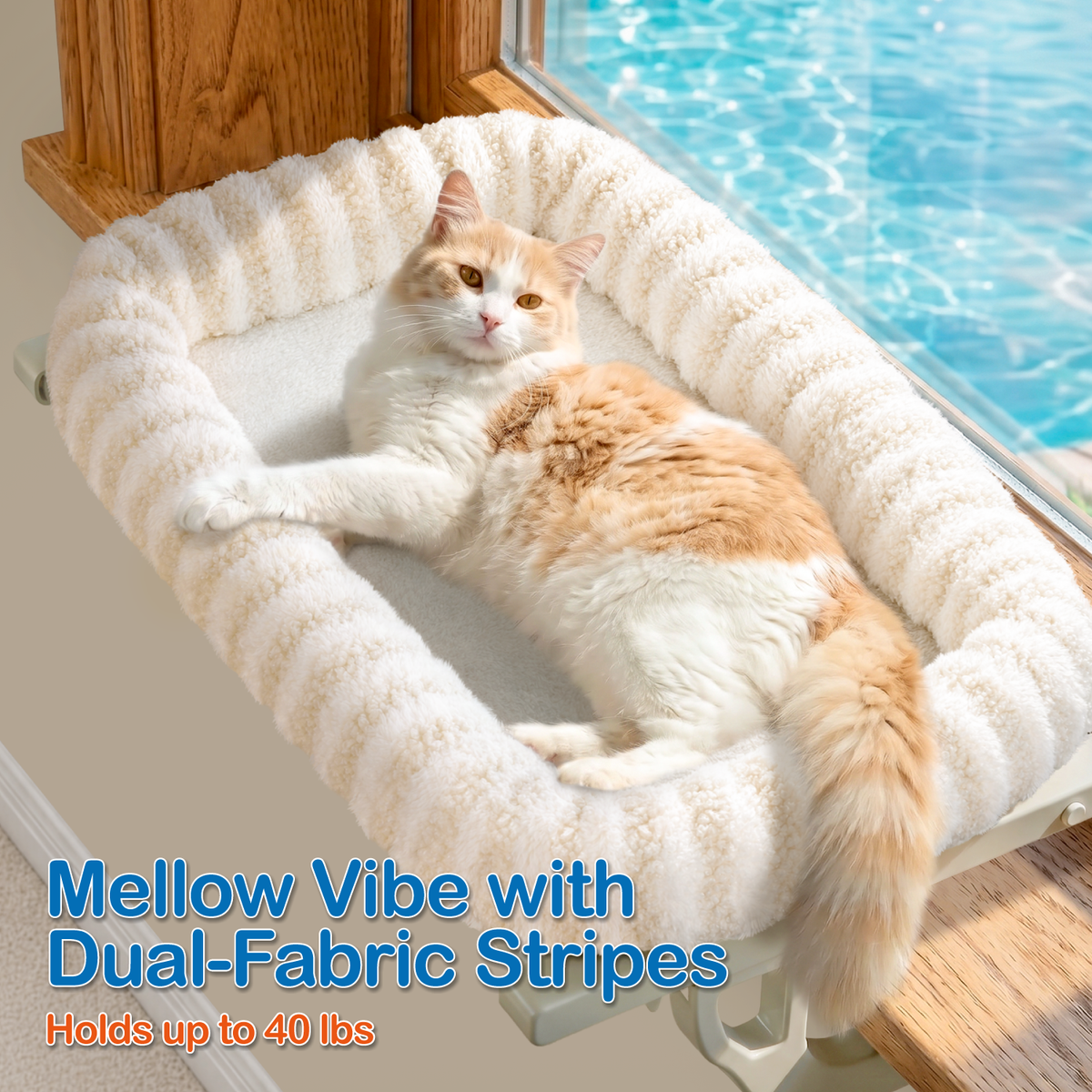 Zakkart Mellow All-Around Cat Hammock for Windowsill, Dual-Mount