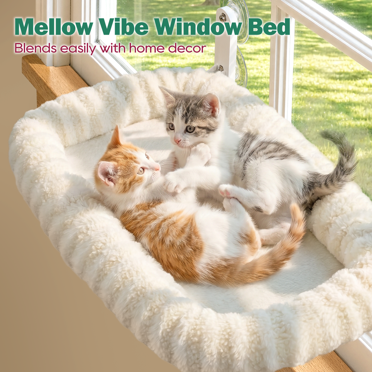 Zakkart Mellow Foldable Cat Window Perch, Upgraded Suction Cups