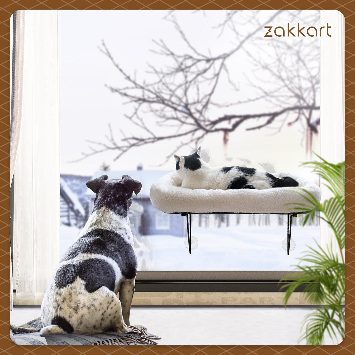 Zakkart Cat Window Perch, 100% Metal Supported from Below